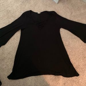 Black Top with criss cross neckline